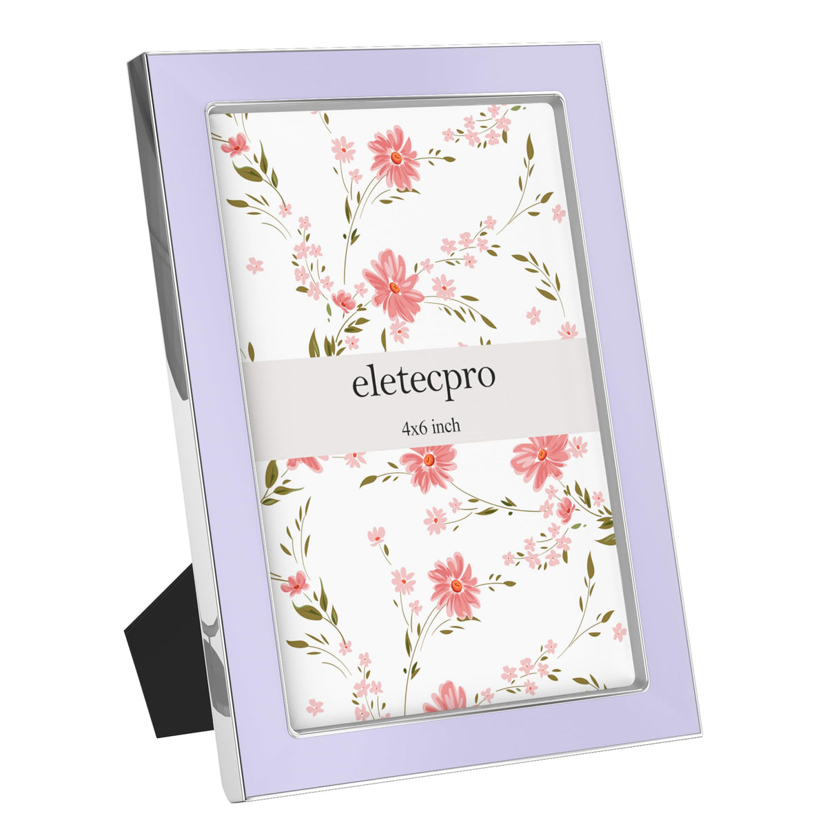 eletecpro 4x6 Enamel Picture Frame with Real Glass Cover, Pink, 1-Pack