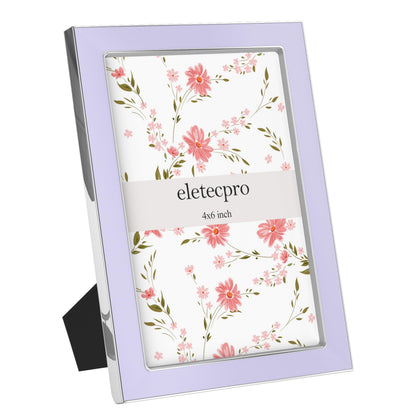 eletecpro 4x6 Enamel Picture Frame with Real Glass Cover, Pink, 1-Pack