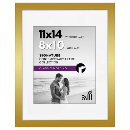 Americanflat 11x14 Picture Frame - Matted to 8x10 - Engineered Wood - Black