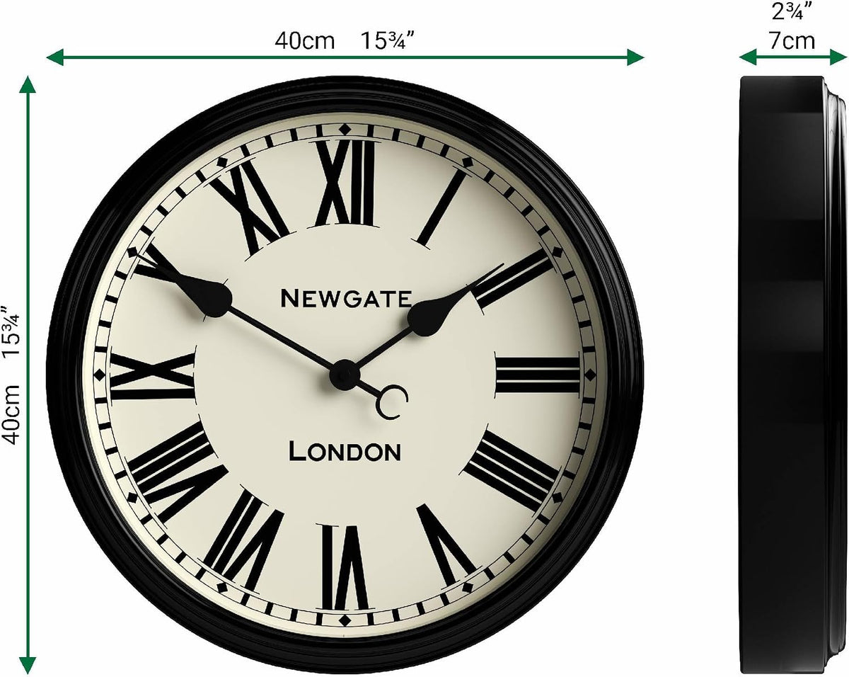 NEWGATE® Spitalfields wall Clock | Large Classic Metal Clock | 16"