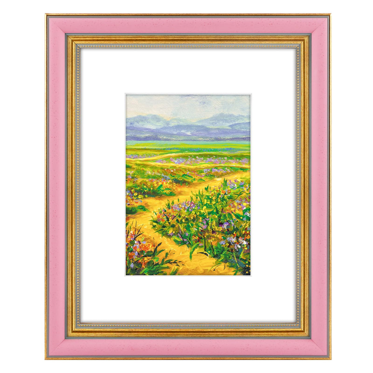Golden State Art,8x10 Ornate Picture Frame Holds 5x7 Photo,Green Gold