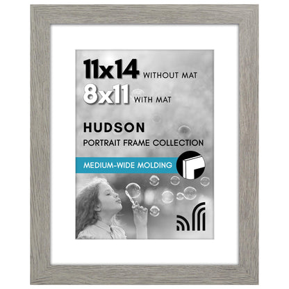 Americanflat 22x28 Poster Frame - Matted to 18x24 - Engineered Wood - Black