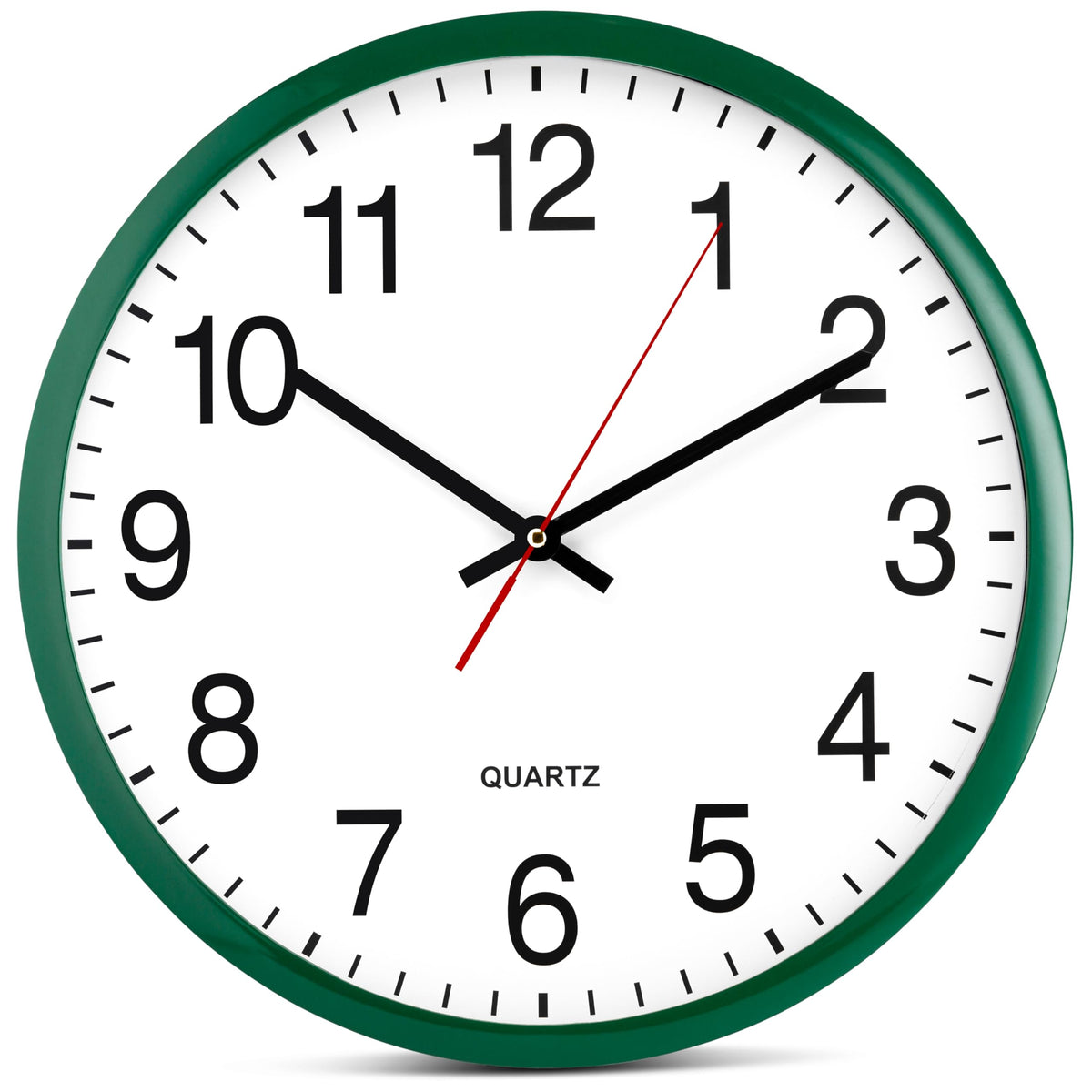 Bernhard Products White Wall Clock Silent Non Ticking 10 Inch Quality Quartz Battery Operated Round Easy to Read Home/Kitchen/Office/Classroom/School Clocks