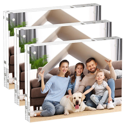 AITEE 4x6 Acrylic Picture Frames 3 Pack, Clear Picture Frames，20% Thicker