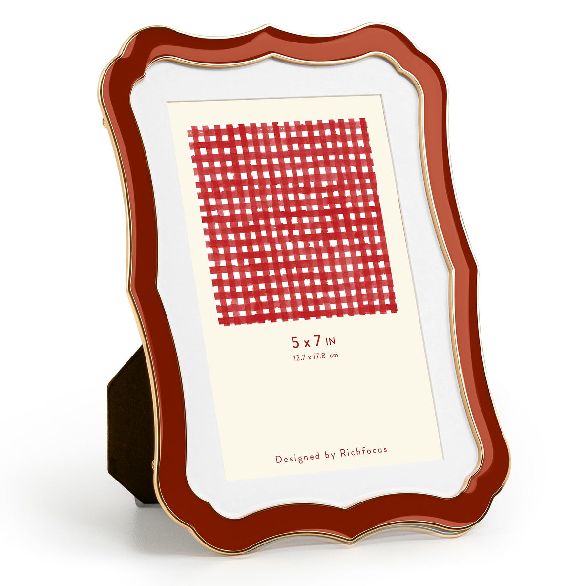 4x6 Enamel Picture Frame with HD-Tempered Glass, Display 3x5 Photo with Mat, Ornate Photo Frame with Gold Metal Edge & Velvet Back for Tabletop & Wall Mount Vertically or Horizontally Display, White