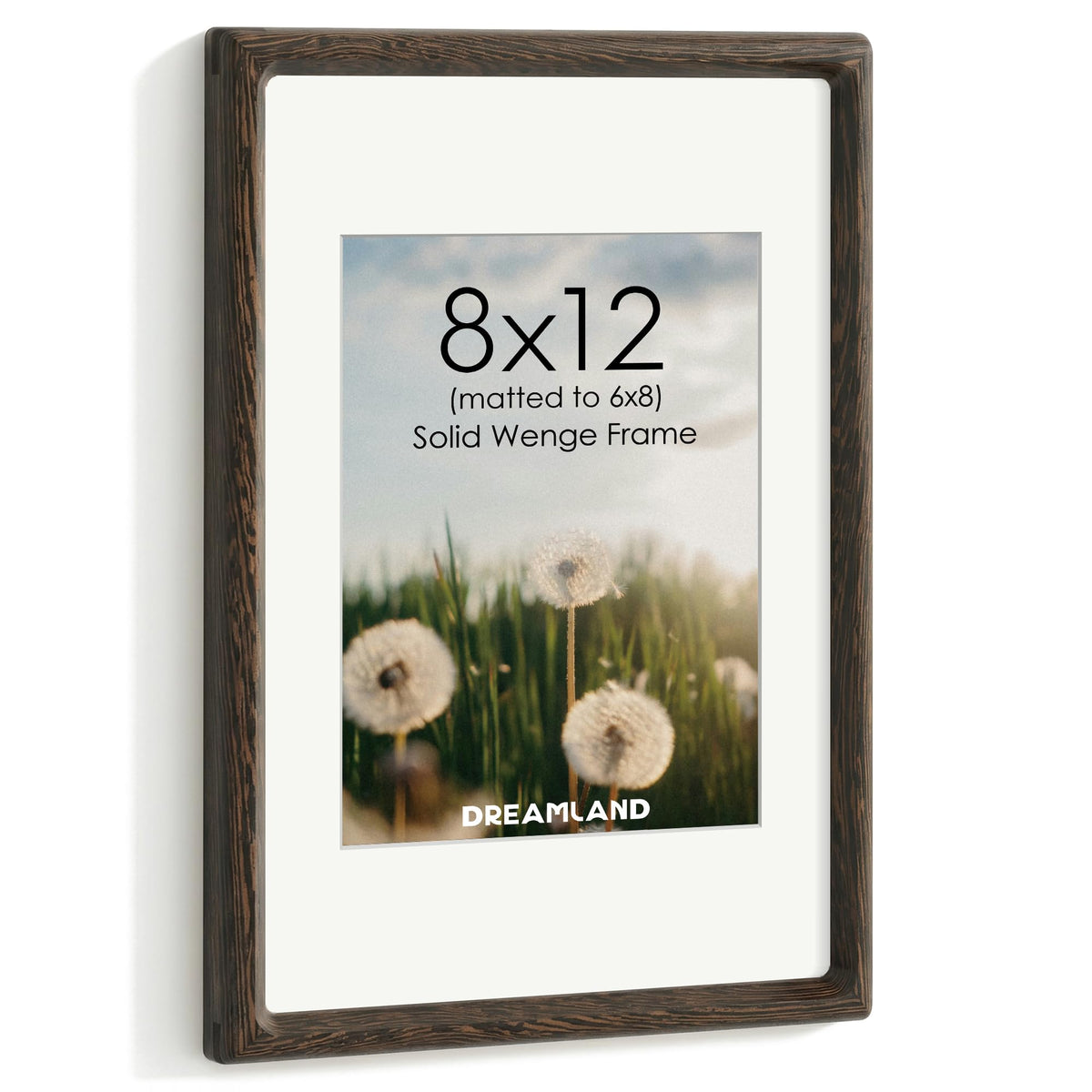 Dreamland 8x10 Picture Frame, USA-Sourced Oak Wood Photo Frames with HD Tempered Glass, 8 x 10 Wooden Frame Matted to 5 x 7, 8x10 Frames Handcrafted Rounded Corner for Tabletop or Wall Display
