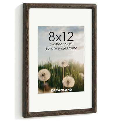 Dreamland 8x10 Picture Frame, USA-Sourced Oak Wood Photo Frames with HD Tempered Glass, 8 x 10 Wooden Frame Matted to 5 x 7, 8x10 Frames Handcrafted Rounded Corner for Tabletop or Wall Display