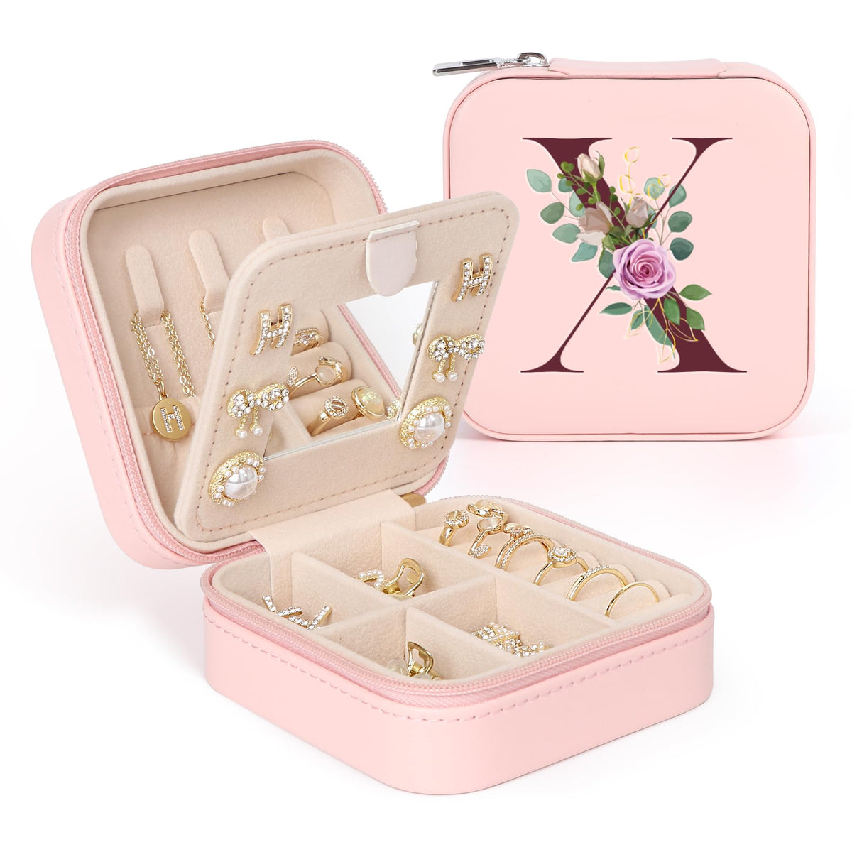 MFXIP Travel Jewelry Case Small Jewelry Box Jewelry Organizer Storage Case