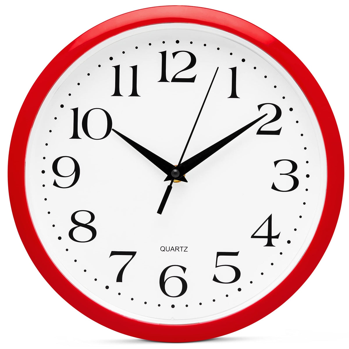 Bernhard Products White Wall Clock Silent Non Ticking 10 Inch Quality Quartz Battery Operated Round Easy to Read Home/Kitchen/Office/Classroom/School Clocks