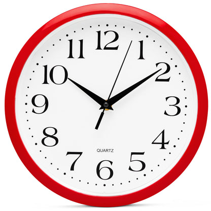 Bernhard Products White Wall Clock Silent Non Ticking 10 Inch Quality Quartz Battery Operated Round Easy to Read Home/Kitchen/Office/Classroom/School Clocks