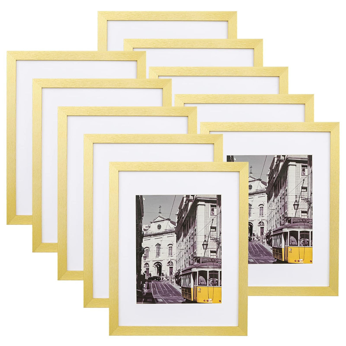eletecpro 8x10 Picture Frames, Acrylic Cover, Black, Set of 10