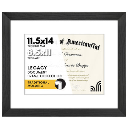Americanflat 22x28 Poster Frame - Matted to 18x24 - Engineered Wood - Black