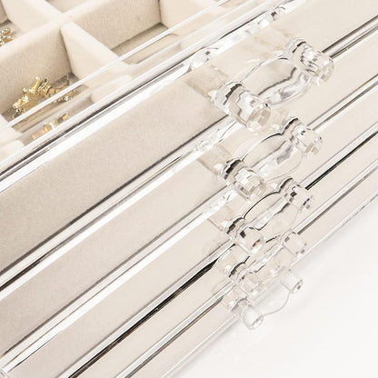 GUOER Earring Organizer 5 Drawers Acrylic Jewelry Box for Women, Warm White