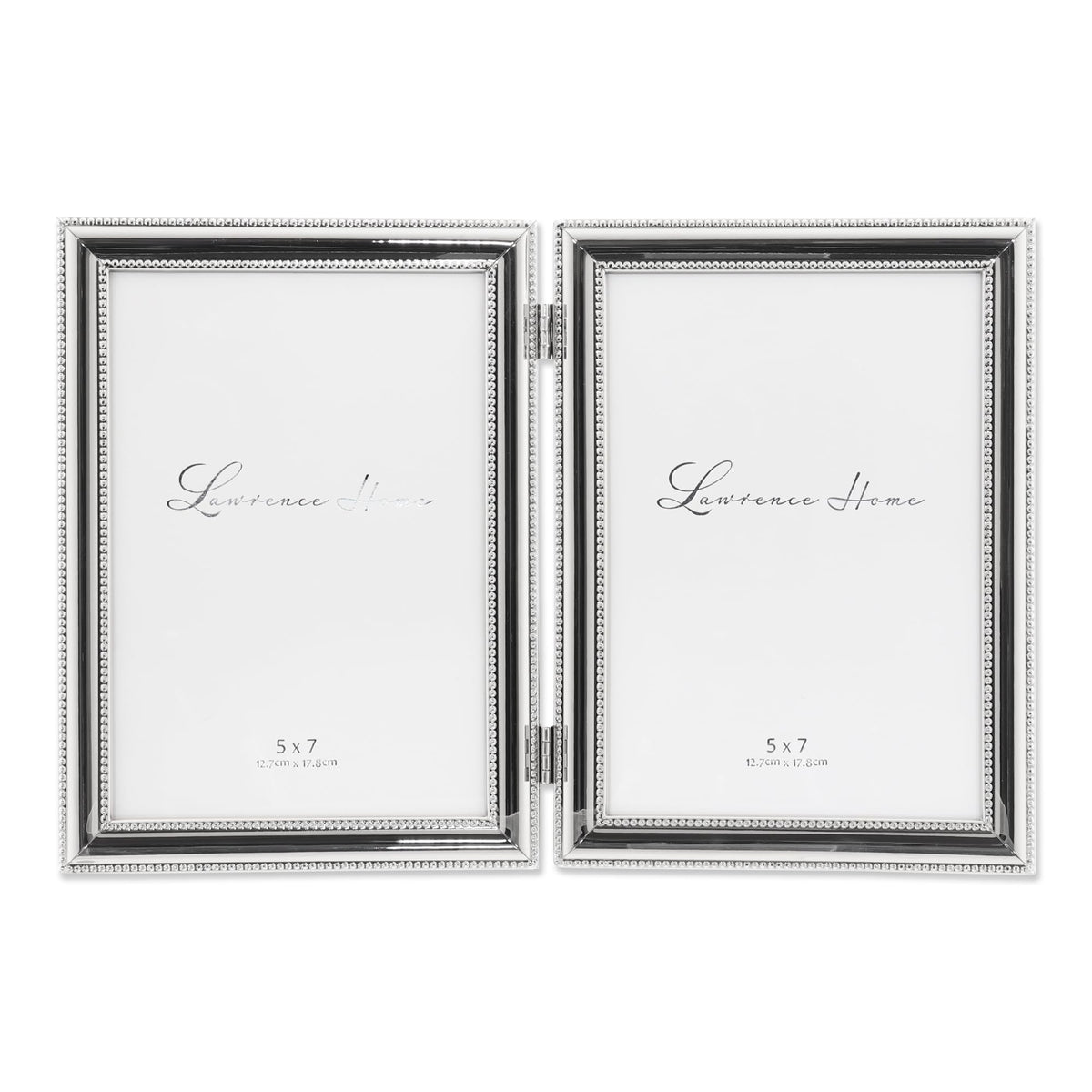 Lawrence Frames 510780 8x10 Metal Picture Frame Silver-Plate with Delicate Beading