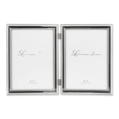 Lawrence Frames 510780 8x10 Metal Picture Frame Silver-Plate with Delicate Beading