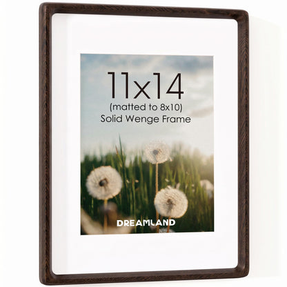 Dreamland 8x10 Picture Frame, USA-Sourced Oak Wood Photo Frames with HD Tempered Glass, 8 x 10 Wooden Frame Matted to 5 x 7, 8x10 Frames Handcrafted Rounded Corner for Tabletop or Wall Display