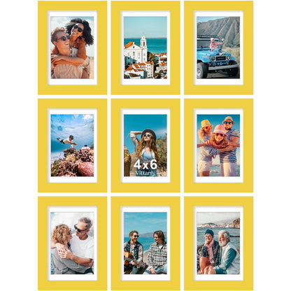 Vittanly 8x10 Picture Frames Set of 9 for Wall or Tabletop Display, Black