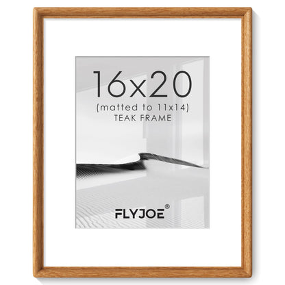 FLYJOE 11x14 Picture Frame, Solid Walnut Wood Frame with Mat for 8x10 Photo