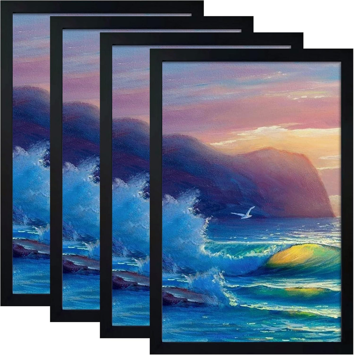 SESEAT 8x10 Picture Frames Rustic Brown with Mat Photo Frames 4 Packs for Tabletop or Wall