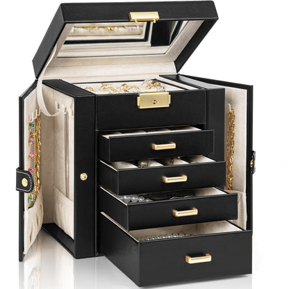 AKOZLIN 4-Tier Jewelry Box 3 Drawers Jewelry Storage Organizer for Women
