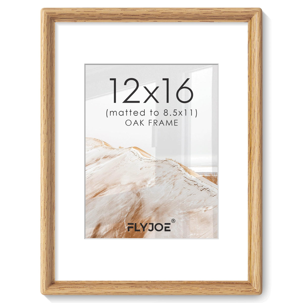 FLYJOE 11x14 Picture Frame, Solid Walnut Wood Frame with Mat for 8x10 Photo