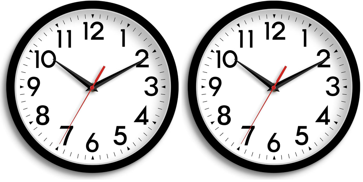 DAXSMY 14 Inch Wall Clock, Battery Operated Silent Non Ticking