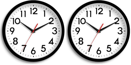 DAXSMY 14 Inch Wall Clock, Battery Operated Silent Non Ticking
