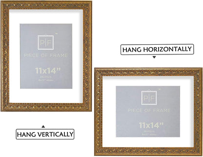 Golden State Art 11x14 Bronze Photo Frame White Mat for 8x10 Real Glass