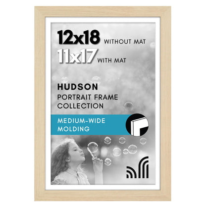 Americanflat 22x28 Poster Frame - Matted to 18x24 - Engineered Wood - Black
