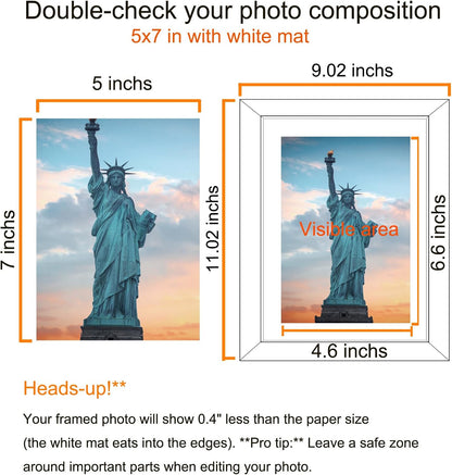 SESEAT 8x10 Picture Frame Brown Set of 6, Display Pictures 5x7 With mat or 8x10 Without Mat