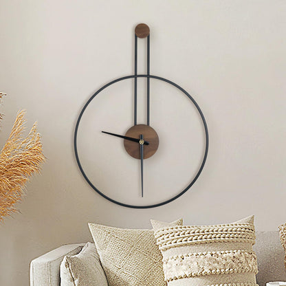 DRELIFAM Modern Wall Clock Large Wall Clocks with Walnut Dial Silent Non-Ticking for Living Room Home Decor Bedroom Kitchen Office