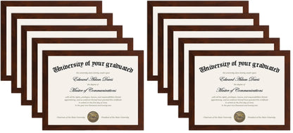 upsimples Certificate Frame, 8.5 by 11 Glass Diploma Frames, 5 Pack, Black