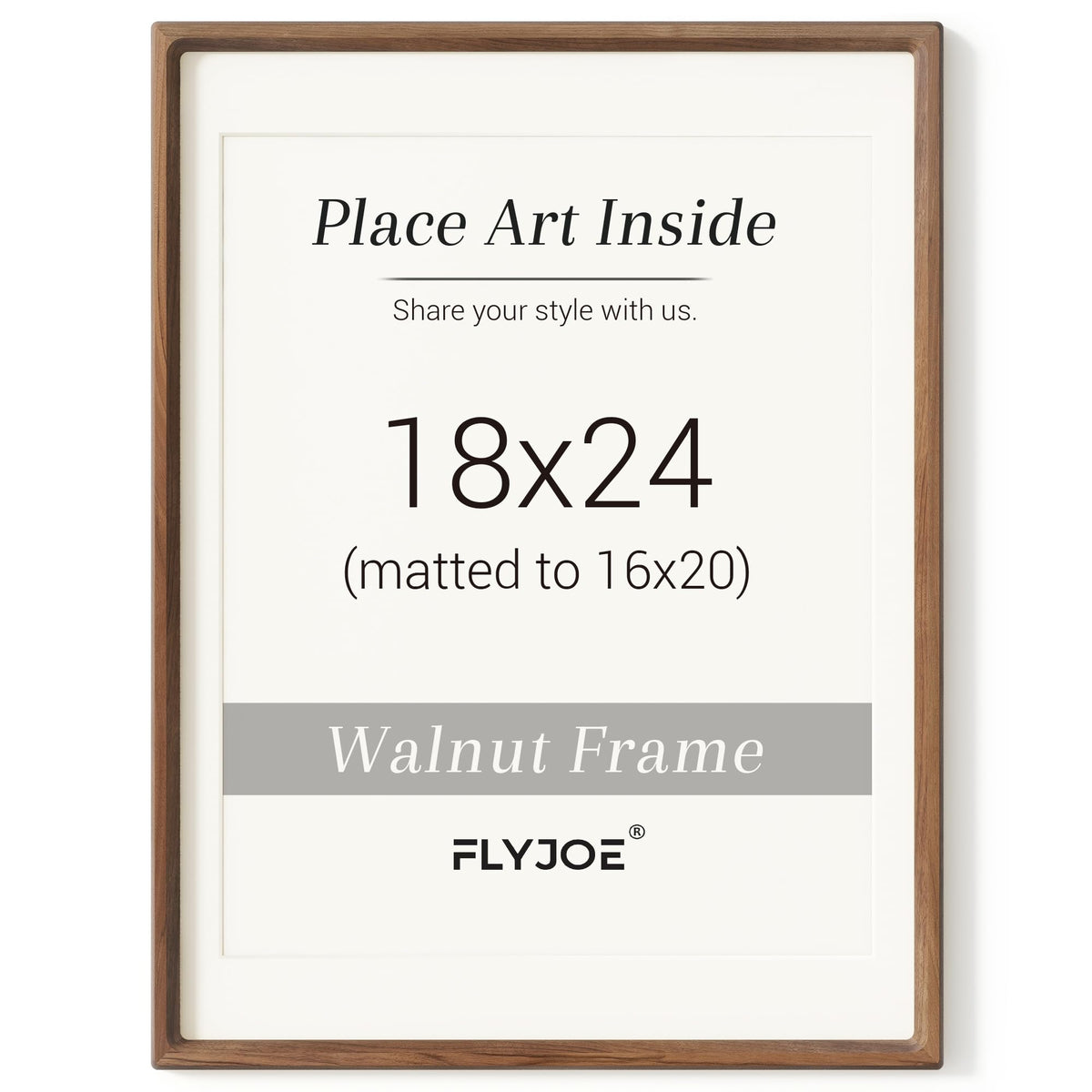 Picture Frame, USA-Sourced Hardwood Photo Frame, Walnut, 11x14