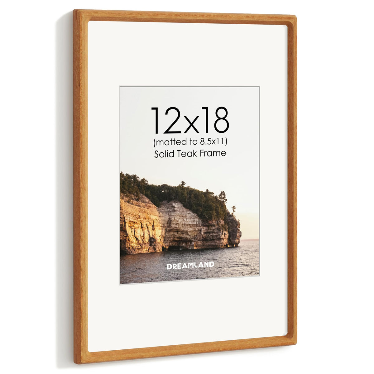 Dreamland 8x10 Picture Frame, USA-Sourced Oak Wood Photo Frames with HD Tempered Glass, 8 x 10 Wooden Frame Matted to 5 x 7, 8x10 Frames Handcrafted Rounded Corner for Tabletop or Wall Display