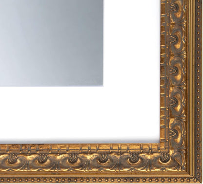 Golden State Art 11x14 Bronze Photo Frame White Mat for 8x10 Real Glass