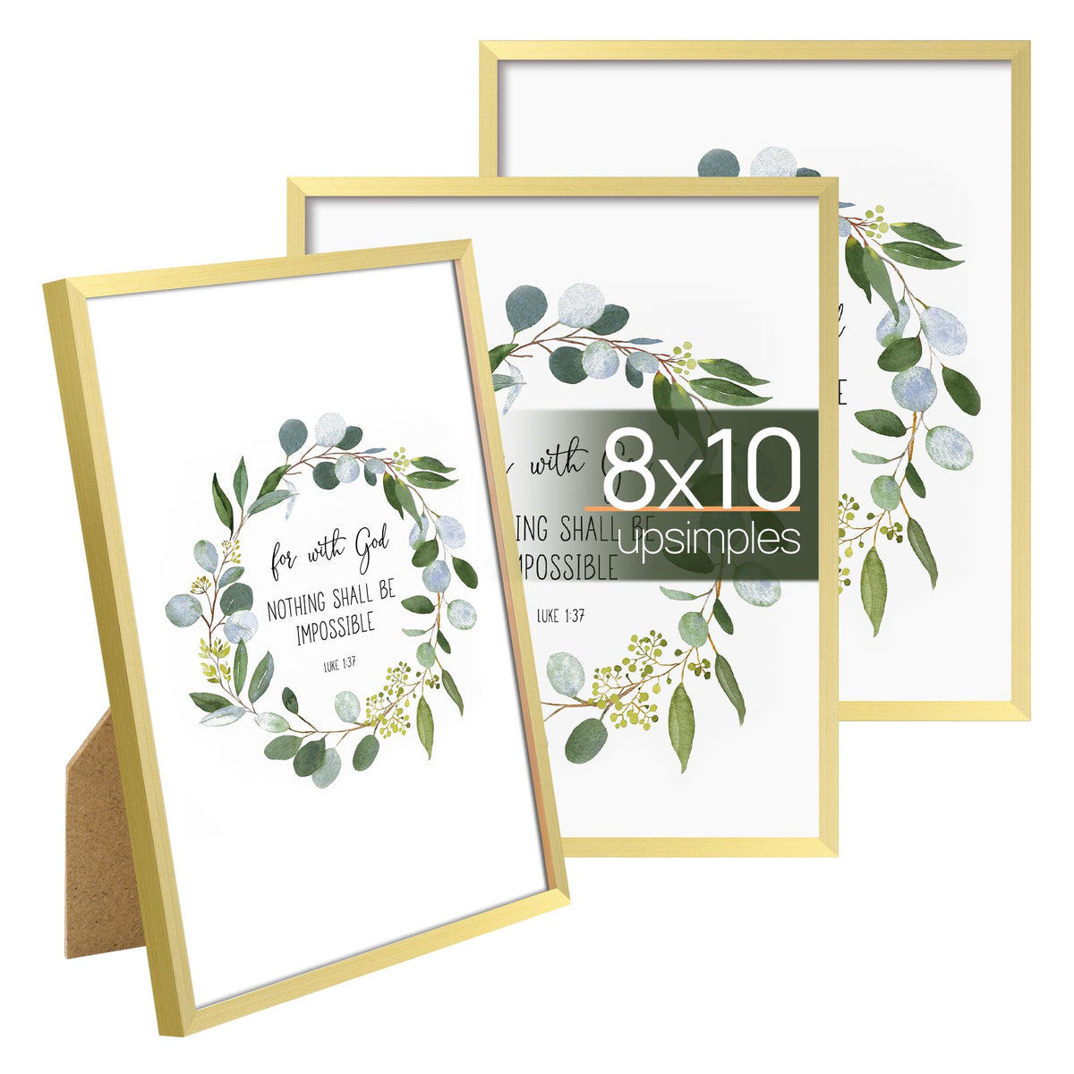 upsimples 4x6 Picture Frame Glass, Thin Border, Black Photo Frames, 3 Pack