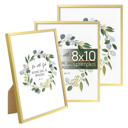 upsimples 4x6 Picture Frame Glass, Thin Border, Black Photo Frames, 3 Pack