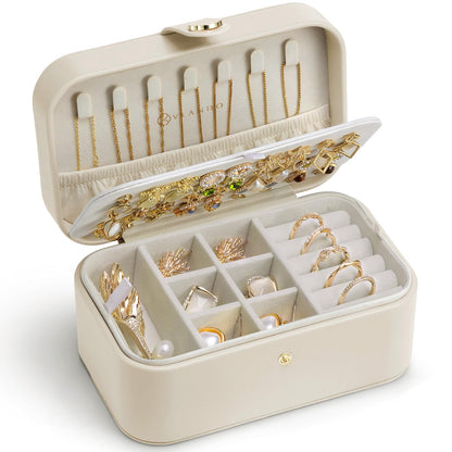 VLANDO Travel Jewelry Case, Portable Jewelry Earring Box Organizer