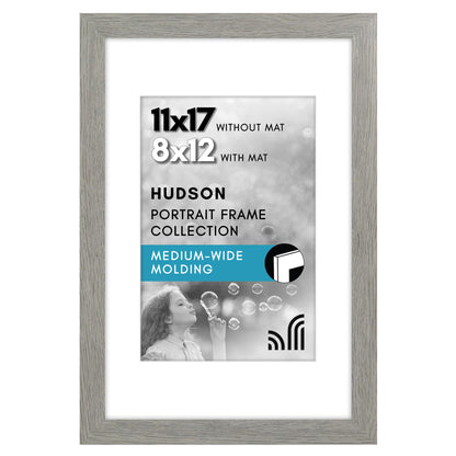 Americanflat 22x28 Poster Frame - Matted to 18x24 - Engineered Wood - Black
