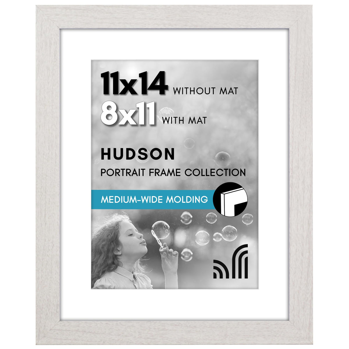 Americanflat 22x28 Poster Frame - Matted to 18x24 - Engineered Wood - Black