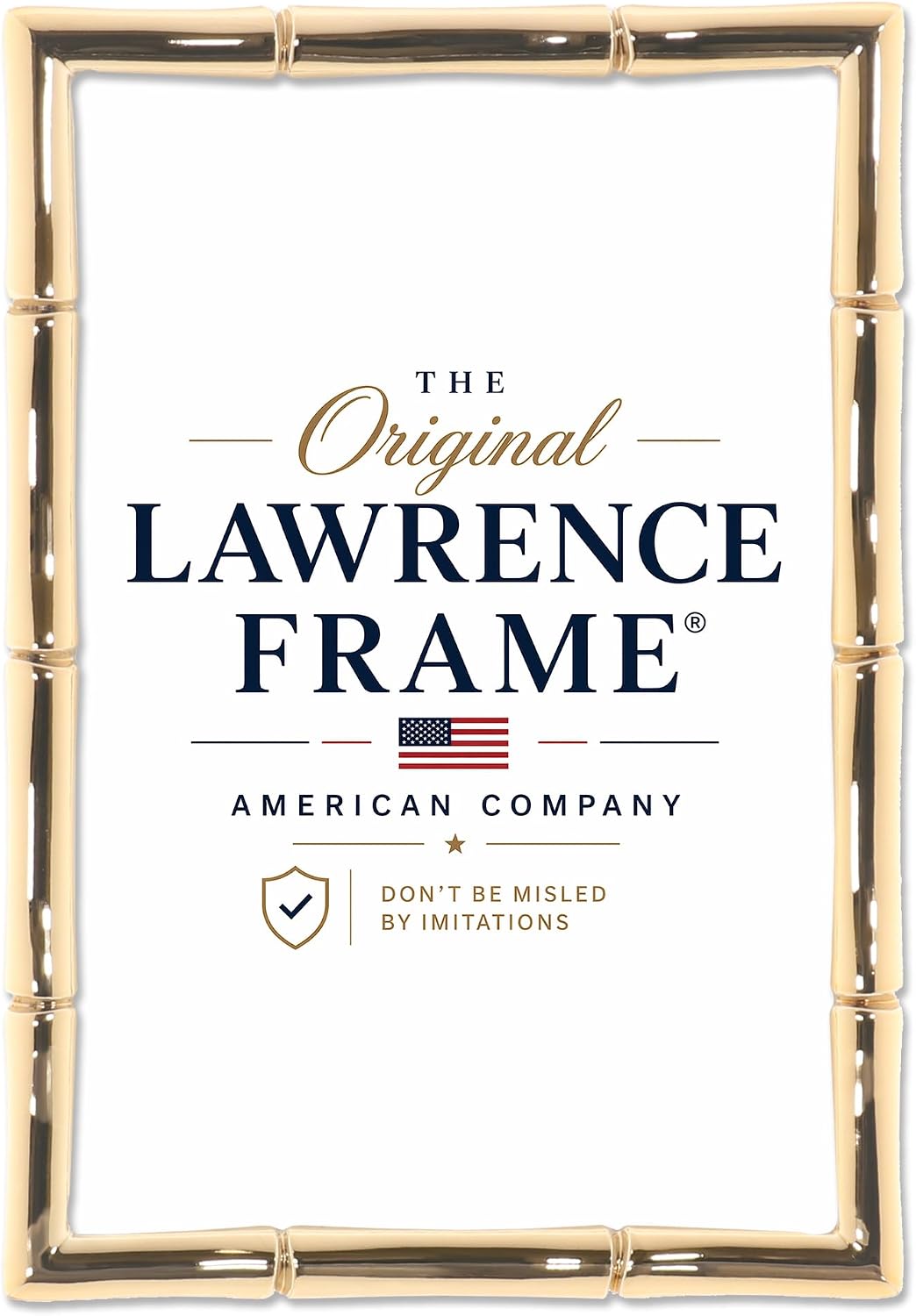 Lawrence 712246 4-Inch W x 6-Inch H Gold Metal Picture Frame with Bamboo Design