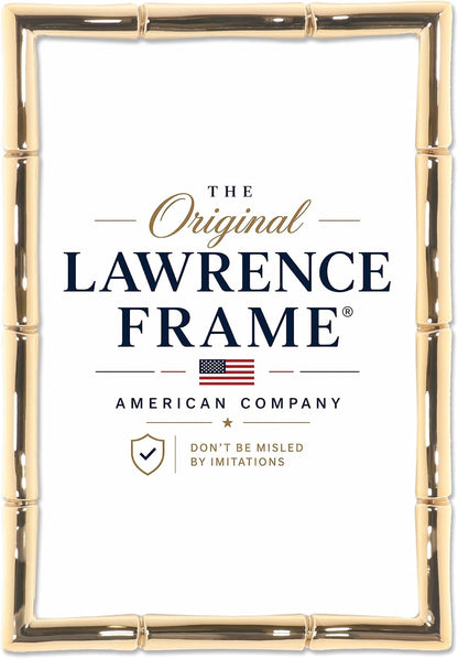 Lawrence 712246 4-Inch W x 6-Inch H Gold Metal Picture Frame with Bamboo Design