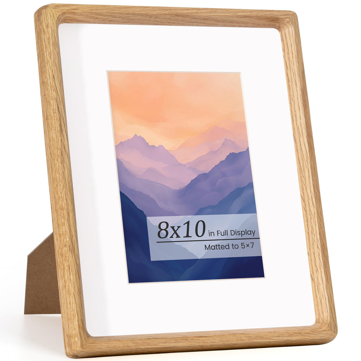 Picture Frames, Solid Walnut Wooden Frame,Round Corner Hand Craft Photo Frame, 11x14 Matted to 8x10, 11 by 14 Document Diploma Frame with HD Real Glass,Wall or Tabletop Display