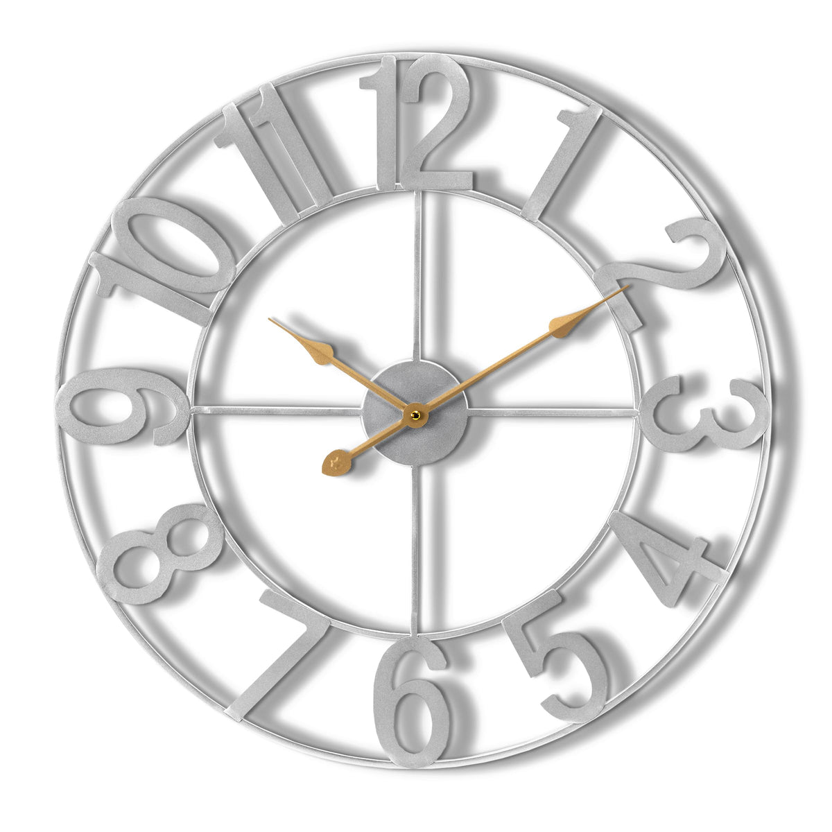 Sorbus Large Wall Clock, Metal Frame, Battery Powered (24 Inch, Bronze)