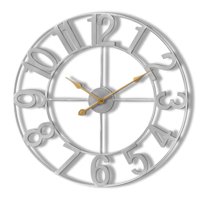 Sorbus Large Wall Clock, Metal Frame, Battery Powered (24 Inch, Bronze)