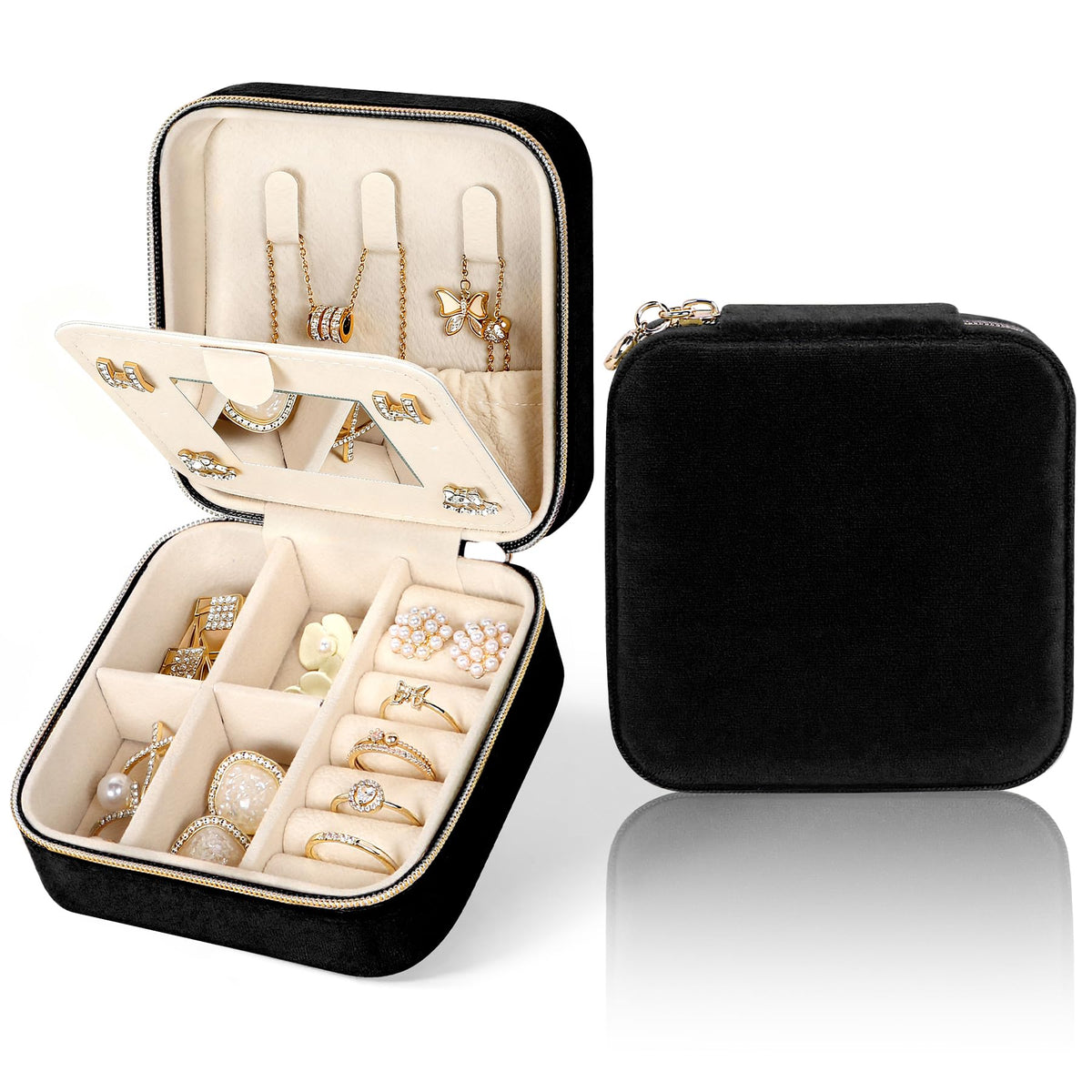 MFXIP Travel Jewelry Case Small Jewelry Box Jewelry Organizer Storage Case