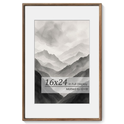 Picture Frames, Solid Walnut Wooden Frame,Round Corner Hand Craft Photo Frame, 11x14 Matted to 8x10, 11 by 14 Document Diploma Frame with HD Real Glass,Wall or Tabletop Display
