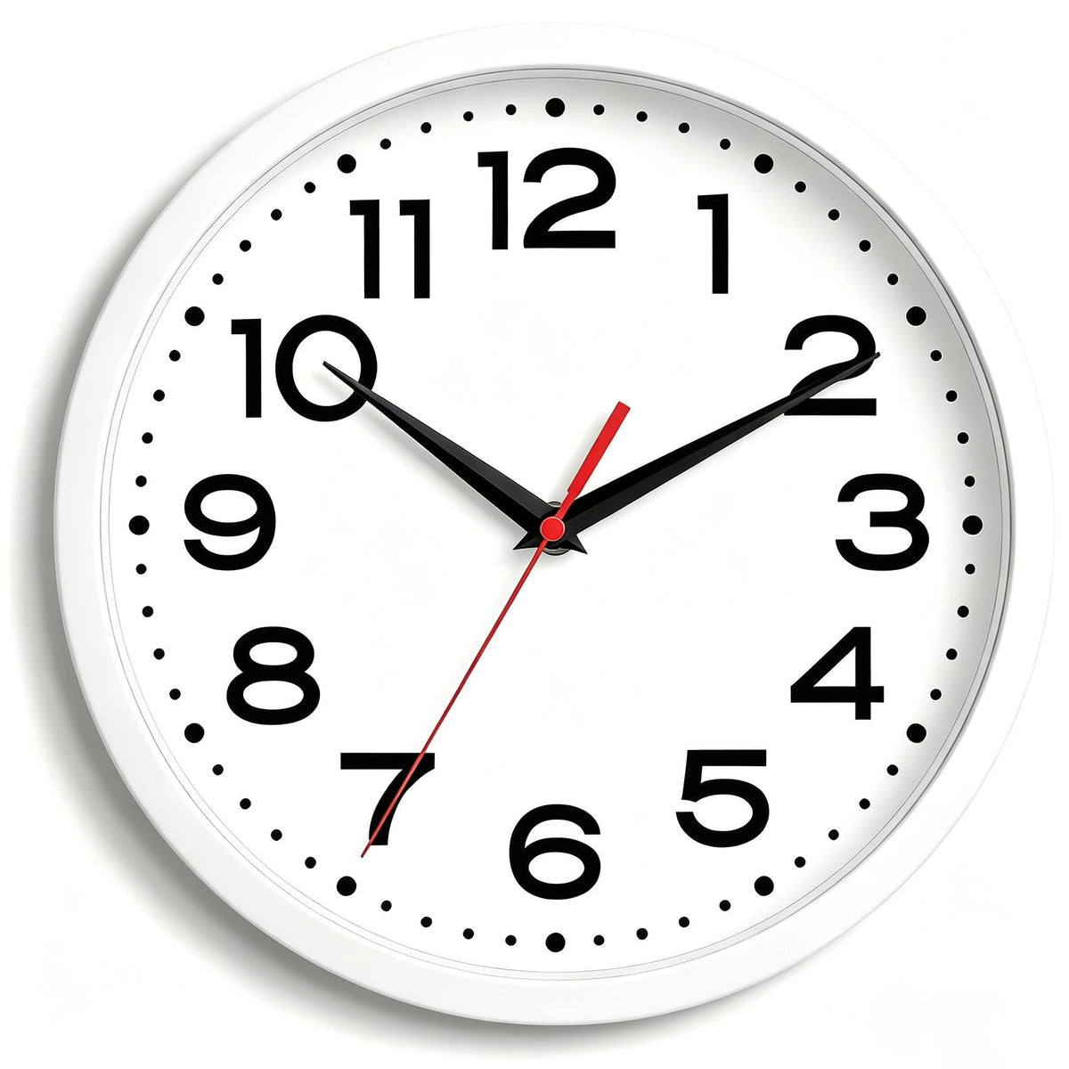 Roymnie 10 Inch Wall Clock, Battery Operated Silent Non Ticking Black