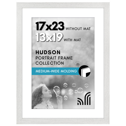 Americanflat 22x28 Poster Frame - Matted to 18x24 - Engineered Wood - Black