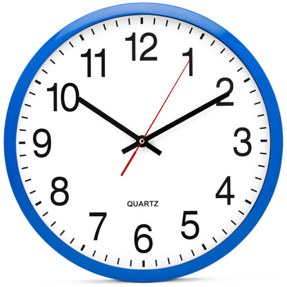 Bernhard Products White Wall Clock Silent Non Ticking 10 Inch Quality Quartz Battery Operated Round Easy to Read Home/Kitchen/Office/Classroom/School Clocks